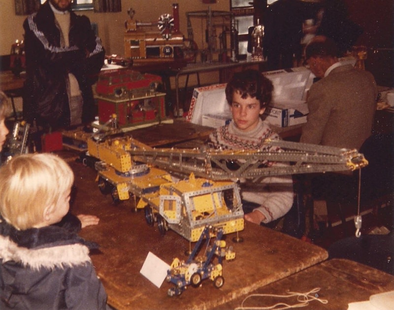 Neil Bedford with mobile crane at our first exhibition on 29th September 1979