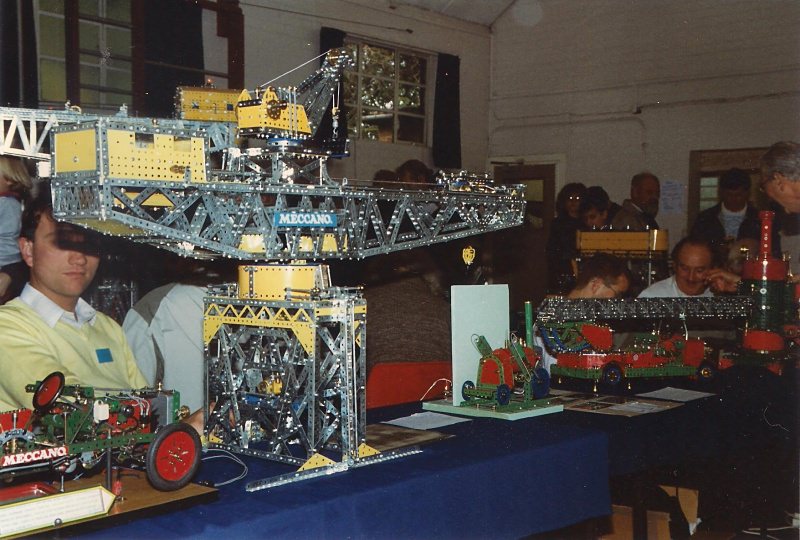 Andrew Couzens behind his block-setting crane at our 15th exhibition on 9th October 1993