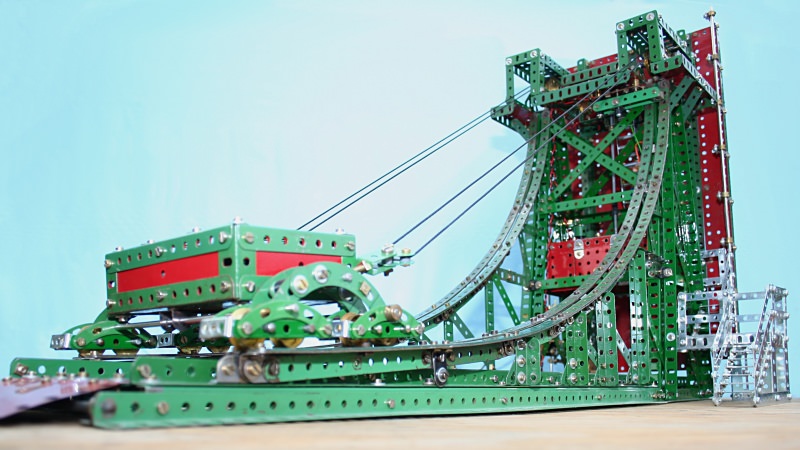 Ground level view of the model with bascule in raised position