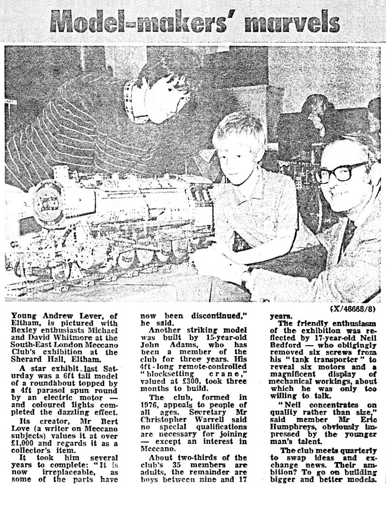 Cutting from the <em>Eltham Times</em>, 7th October 1982